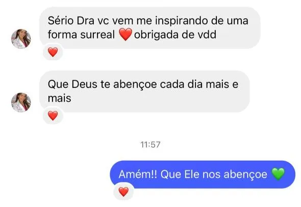 Print do depoimento de Seguidora