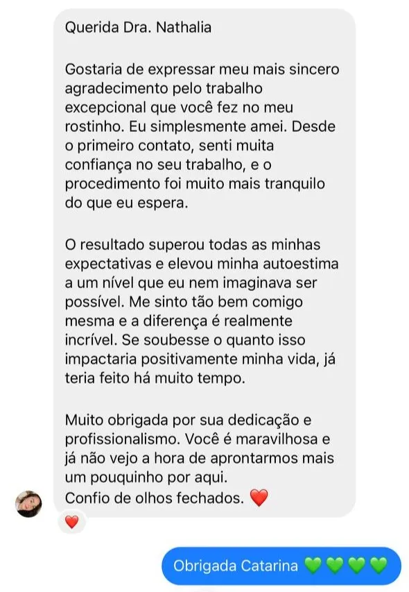 Print do depoimento de Catarina