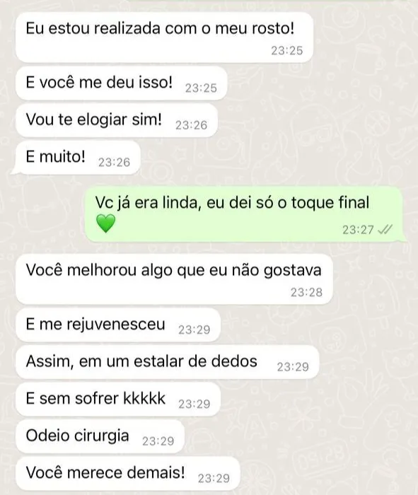 Print do depoimento de Paciente